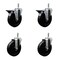 Service Caster 5'' Soft Rubber Wheel Swivel 7/16'' Grip Ring Stem Caster Set 2 Brakes, 4PK SCC-GR20S514-SRS-PLB-716138-2-S-2 - alternate 1